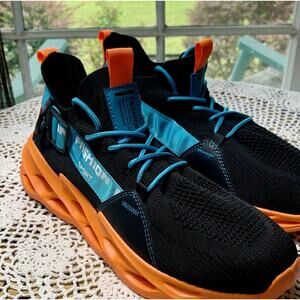 Men’s Fashion Sports Sneakers Size 9 M Blade Running Sports Black/Orange sku 683